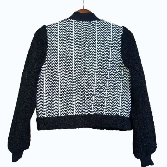 7 FOR ALL MANKIND Tweed Sherpa Bomber Jacket - Like New - Picture 6 of 15